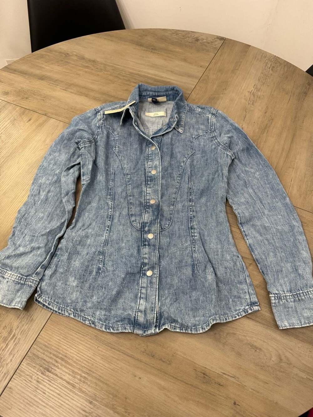 Universal Thread Long Sleeve Denim Shirt Slim Fit Blue